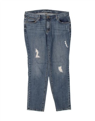 Eddie Bauer Damen Boyfriend Slim Jeans US 12 Large W34 L30 Blau CH65