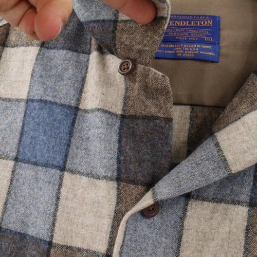 VTG Pendleton Board Shirt Mens XL Loop collar Plaid Wool Button Up flap pockets - Picture 4 of 12