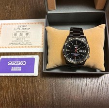 Seiko 5 Automatic Watch SNKE03K1 Black Day Date 7S26 Used