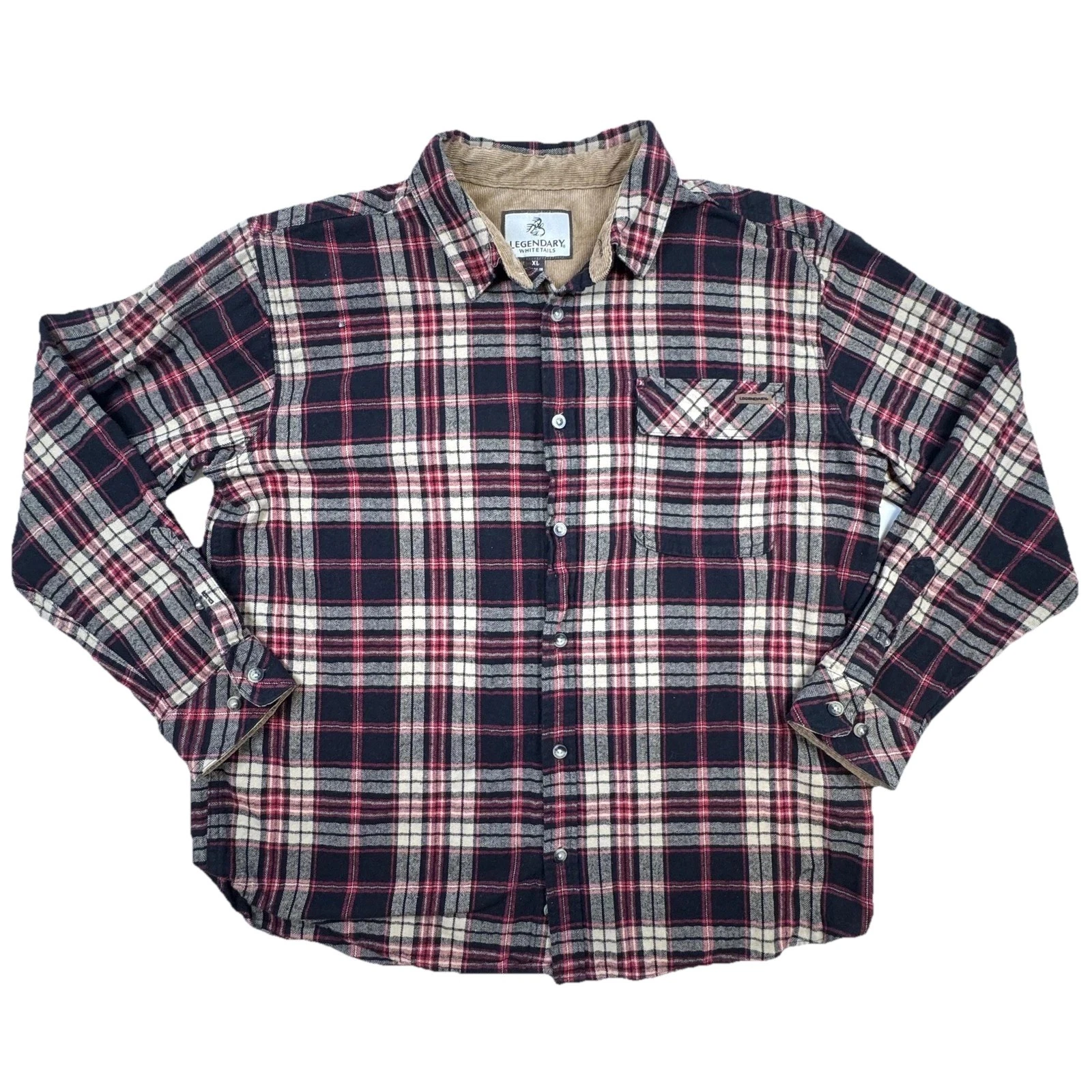 Legendary Whitetails Shirt Mens XL Plaid Flannel Long Sleeve Button Up Casual