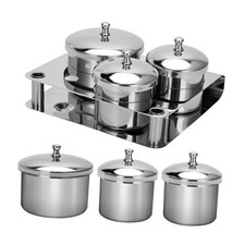3 Pieces Nail Dappen Dish Nail Powder Holder Cups Stainless Steel Equipment Nail