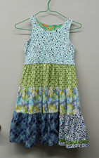 Matilda Jane Platinum Tiered Tank Dress Triangle Trees Floral size 8