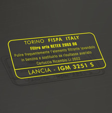 Lancia Flavia Coupe 1800 Igm 3251 S Air Filter Fispa Sticker 7.2 X3.8 Cm Lancia Flavia Coupe 1800 Igm 3251 S Air Filter Fispa Sticker 7.2 X3.8 Cm