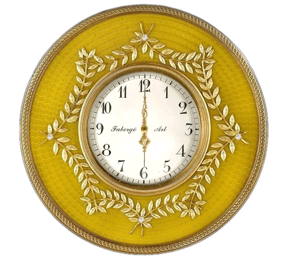 2025 Niue Faberge Art Golden Table Clock 1 oz Silver Gilded Digital Printed Ltd - Image 2 of 3