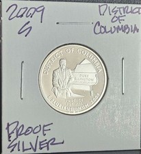 2009-S District of Columbia SILVER State QUARTER Proof 25c ATB 90% USA Coin
