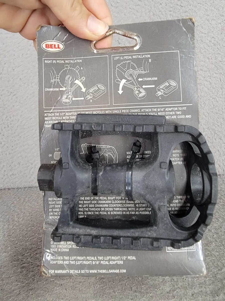 Juego de Pedales Universal para Bicicleta Bell Sports Kicks 350 Original Negro SE ADAPTA A 1/2" y 9/16" Foto 2 de 4