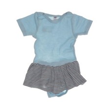 Engel, Body, Größe: 74/80, Blau/Braun, Seide/Wolle, Streifen, Mädchen #Sxn