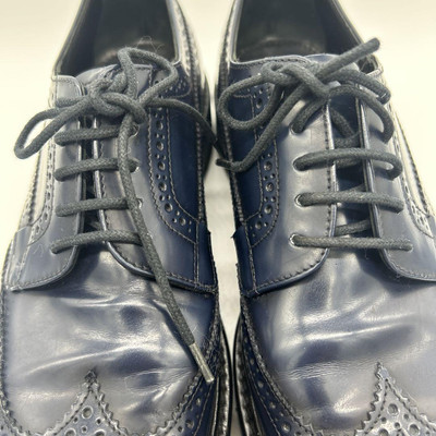 woman 4.0US Prada Thick Sole Wingtip Leather Shoes Navy | eBay