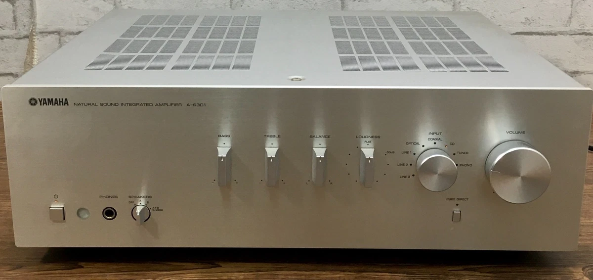 YAMAHA A-S301 Integrated Amplifier Silver Hi-Fi Stereo Amp Tested Working Japan