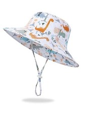 Baby Sun Hat Toddler Bucket Hat Wide Brim Kids Beach Hats UPF 2-5T Dinosaur-2