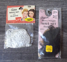 Lot of 2 Vintage Women's Hair Nets-Unopened Glitter Sta Rite Brown Glamourette