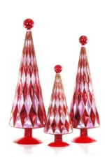 Cody Foster - Mid Century Diamond Trees Set of 3 - Red Lilac - CD-3042-RL