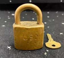 VTG Waterbury Brass Padlock USA 2" W/Key