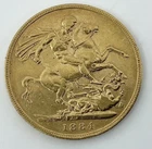 1884 Victoria Gold Sovereign — photo from another recent sale