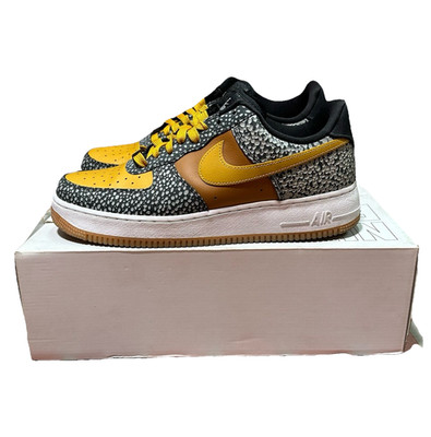 NIKE AIR FORCE 1 AF1 LOW ID SAFARI BROWN WHITE BLACK WMNS SHOE SZ 11 (MEN'S 9.5)