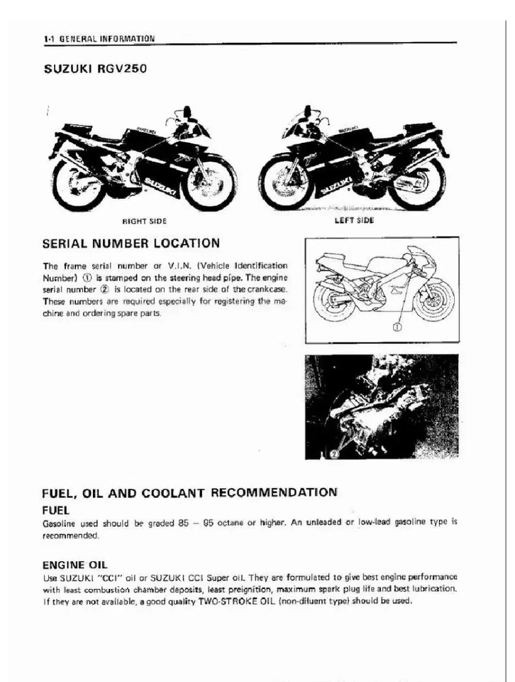 铃木 RGV250 1989 - 1996 服务手册 — 第 3/4 张图片