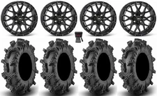 ITP Hurricane 14" Wheels Black 30" Terminator Max Tires Yamaha Grizzly Rhino