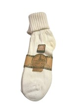 Vintage Ribbed Cuff Ankle Slouch Socks Ribbed Scrunch New Old Stock White 9-11