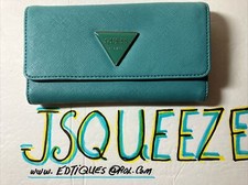 Guess Wallet Blue Woman Clutch Trifold Purse Brand New 7 X 3 3/4  