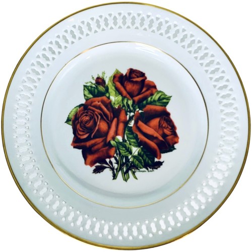 Bing & Grondahl 1979 MIRANDY The 12 Rose Plate Danbury Mint 8.5" Salad Plate NEW - Picture 2 of 8