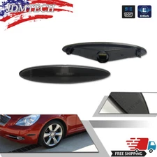 2PCS Smoked Black Lens Front/Rear Bumper Side Marker Light For 02-10 Lexus SC430
