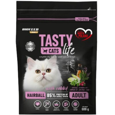 5906744520185 BIOFEED Tasty Cats Life Hairball Rabbit   Trockenfutter für Katzen