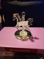 Spun Glass 24-Karat Gold Carousel Horse On Base Hand Blown