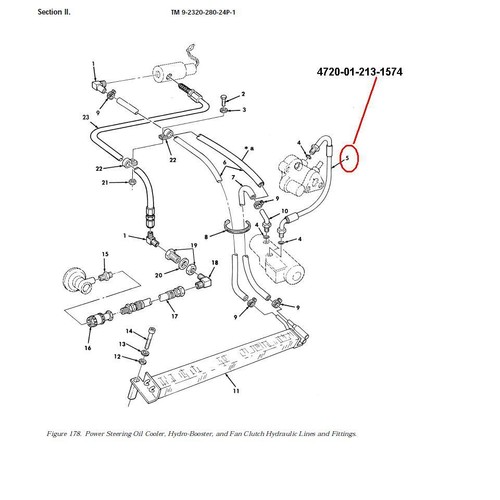 HMMWV HUMMER H1 POWER STEERING TO HYDRO BOOSTER HOSE SET 12338956