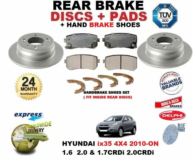 FOR HYUNDAI ix35 1.6 1.7 2.0 2010ON REAR BRAKE DISCS SET + PADS
