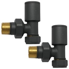 TOWER Angled Radiator Valves Anthracite Grey Manual Rad Valve 15mm 1/2"  MRVM-A