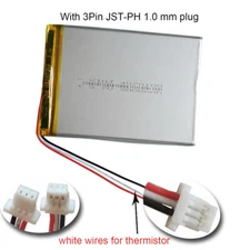3.7V 3000mAh 11.1Wh Li Battery 4070100 JST-SH 3Pin 1.0mm NTC 3 Wires Thermistor