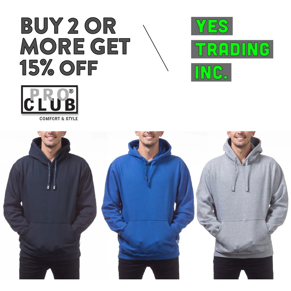 PROCLUB PRO CLUB MENS HEAVYWEIGHT PULLOVER HOODIE CASUAL HOODED