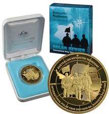 AUSTRALIA $1 2009 1.167oz Silver Gilded Limited Edition Antarctic Explorers 95.82 per troy oz
