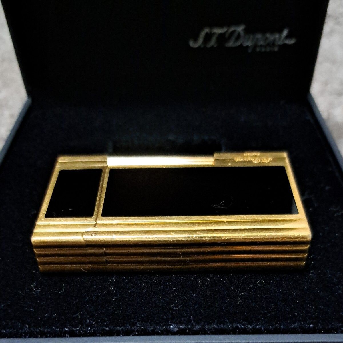 Overhauled S.T. Dupont Gas Lighter Line2 black gold without box | eBay