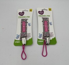 Parent's Choice Pacifier Lanyard Clip 0 months 2-Pack Rainbow Gray Pink New