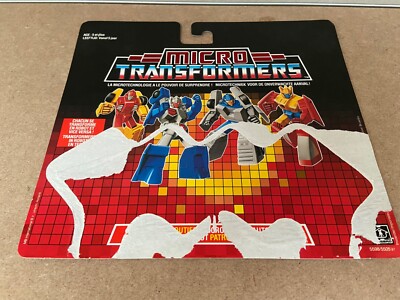 Transformers G1 1989 Race car PATROL micromaster vintage cardback techspec