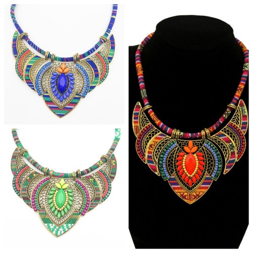 Women Shinny Necklace Colour Choker Natural Boho Jewellery Gypsy - Foto 8