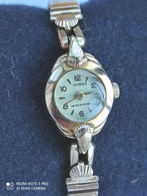 Marso Damen Mechanisches Uhrwerk Vergoldet 17 Juwelen Uhr