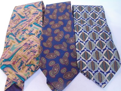 Lot of 3 silk ties Molecular Expression, The Common Market, Zylos-George Machado