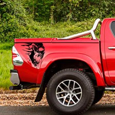 2Pcs Side Body Sticker Vinyl Decal Skull Graphic Tailgate Trims Car Accessories