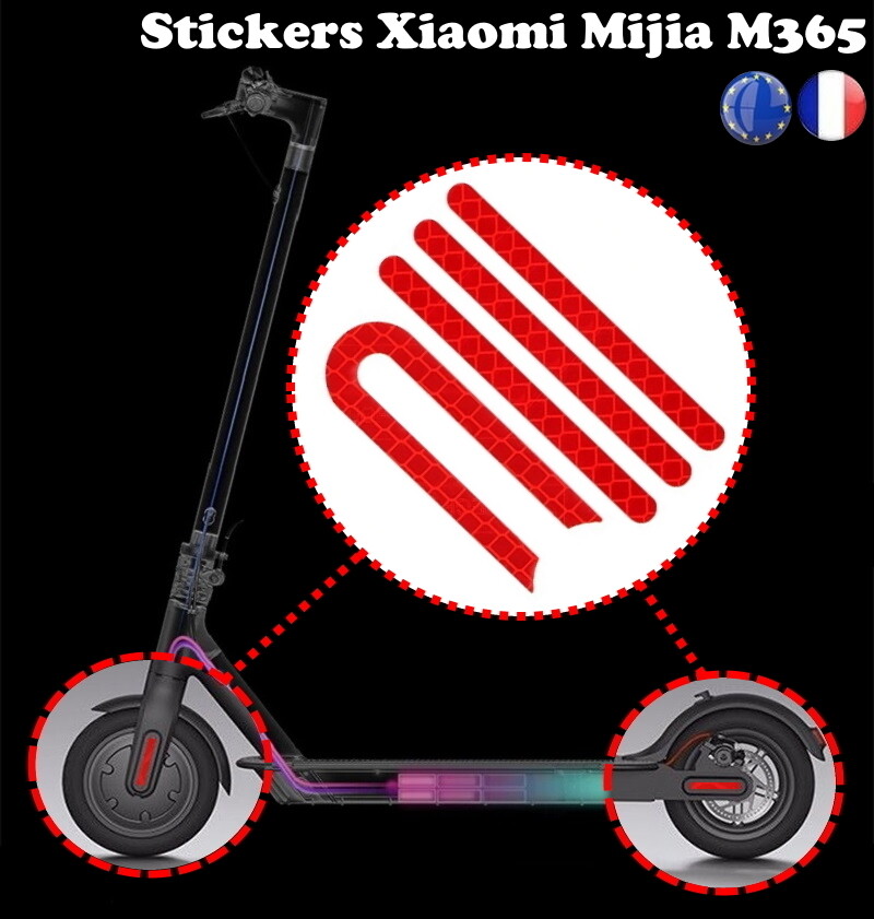 Lot De 4 Autocollants Réfléchissants Pour Trottinette M365 - Sécurité Visibilité Nuit - 2
