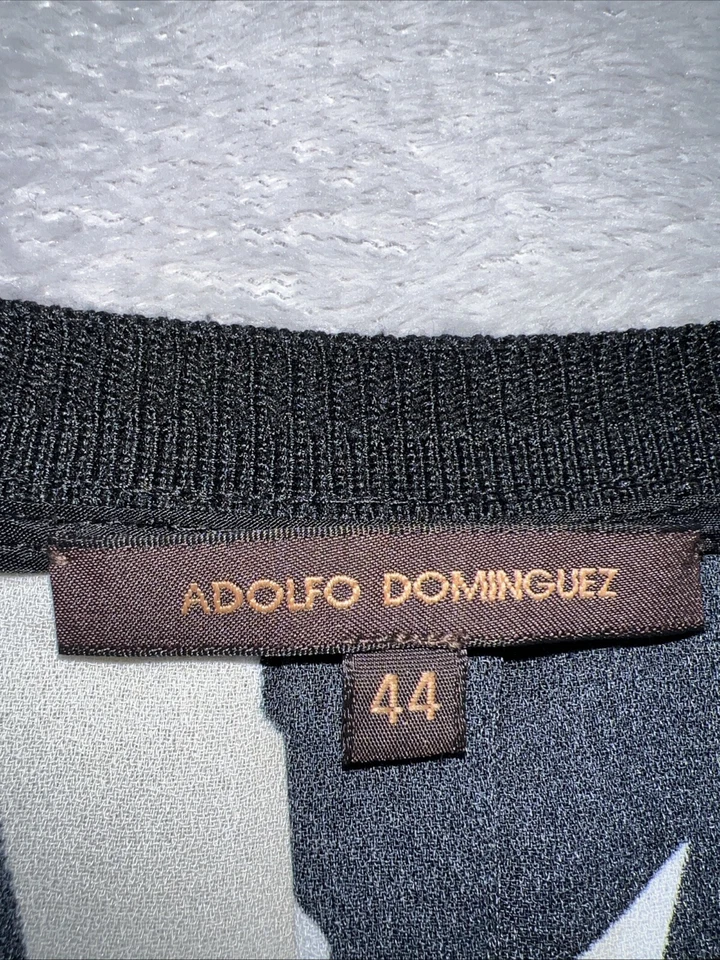 Blusa Adolfo Dominguez Suéter Mujer 44 Negro/Blanco Estampado Abstracto Sin Mangas Foto 3 de 4