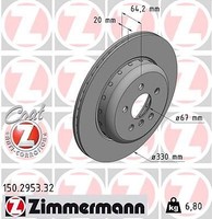 2X Zimmermann 150.2953.32 Bremsscheibe FüR BMW