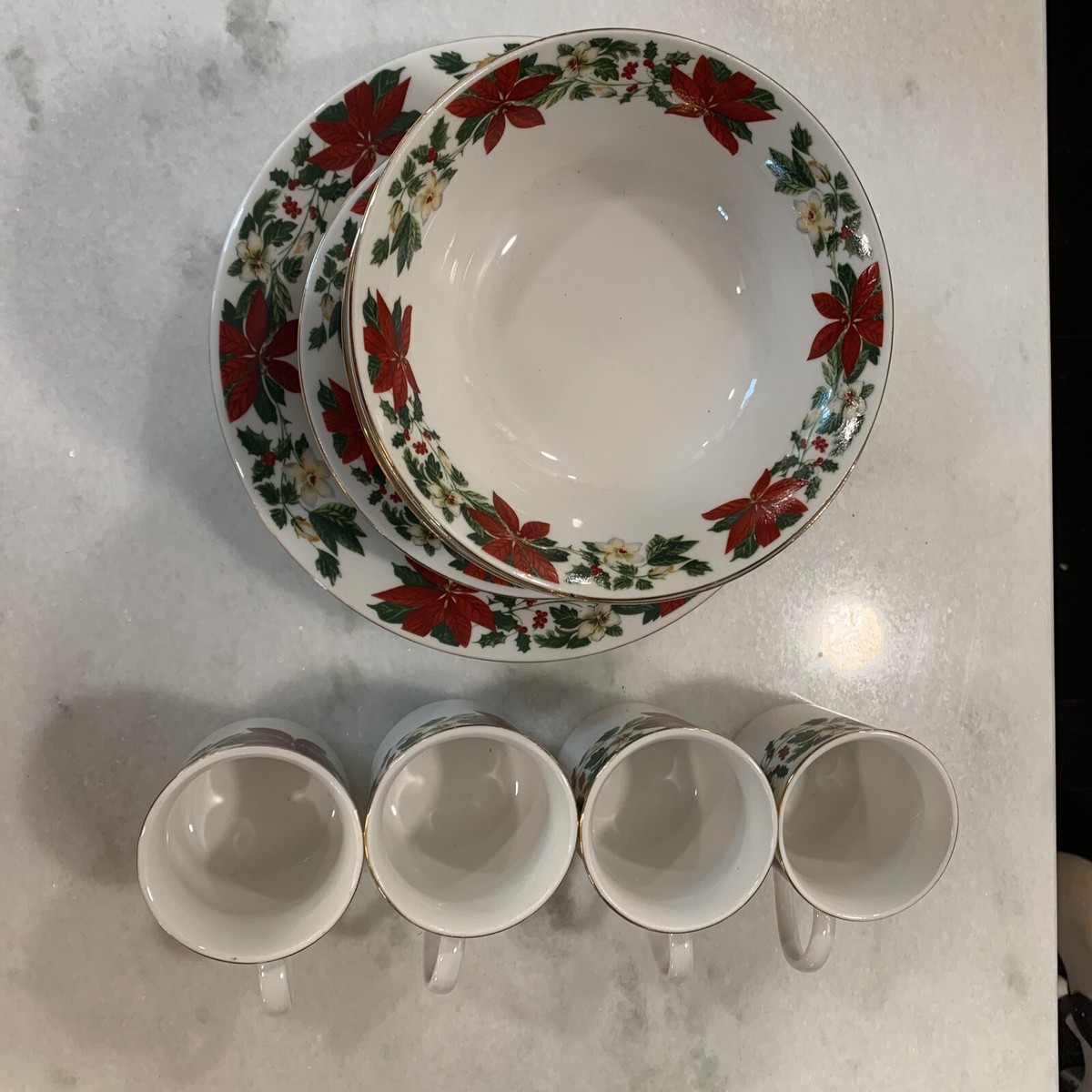 Poinsettia Gibson China Set Gibson Poinsettia Holiday 20 Piece