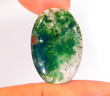 11 Cts Natural Green Moss Agate Oval Cabochon Loose Gemstone 27x17x3 mm CG 0257
