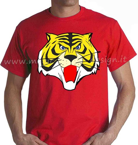 T-shirt TIGER MAN uomo tigre - cartoon 80 - FR uomo - Mokaba.it