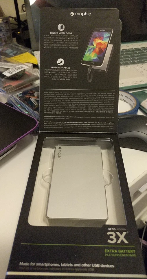 NUEVO Cargador de Batería Mophie Powerstation Plus 3x PLATEADO 5000mAh Android Micro USB Foto 2 de 2