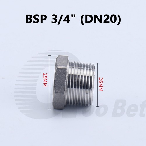 304 Stainless Steel 1/4" - 2" BSP Male Thread Hex Plug End Stopper Pipe Fittings - Picture 14 of 18