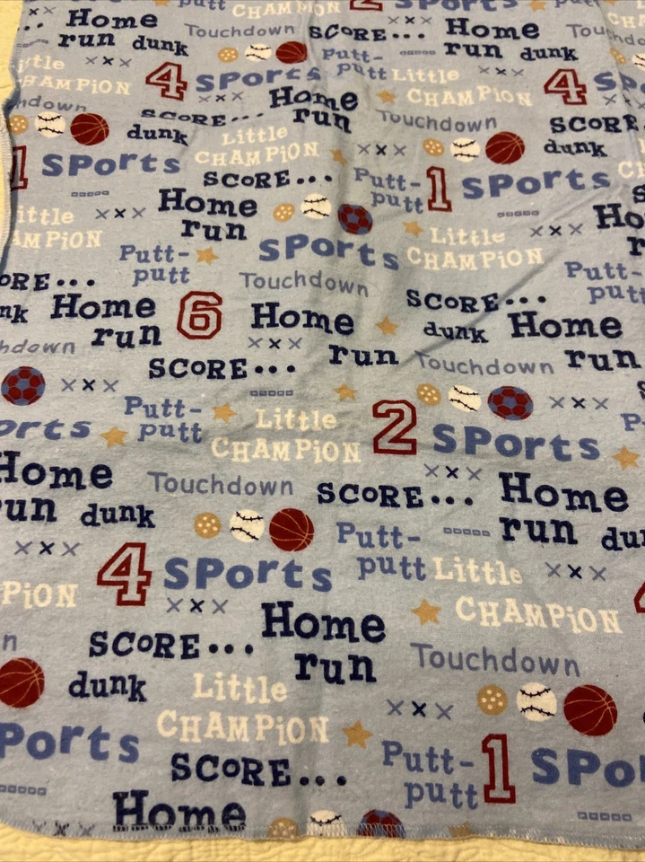Cobertor de recepção de bebê Circo Sports Balls flanela azul estrela de basquete beisebol - Imagem 4 de 4