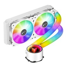 Liquid CPU Cooler White 240mm ARGB PWM Fans Pipe Glow Water Cooling Radiator Kit